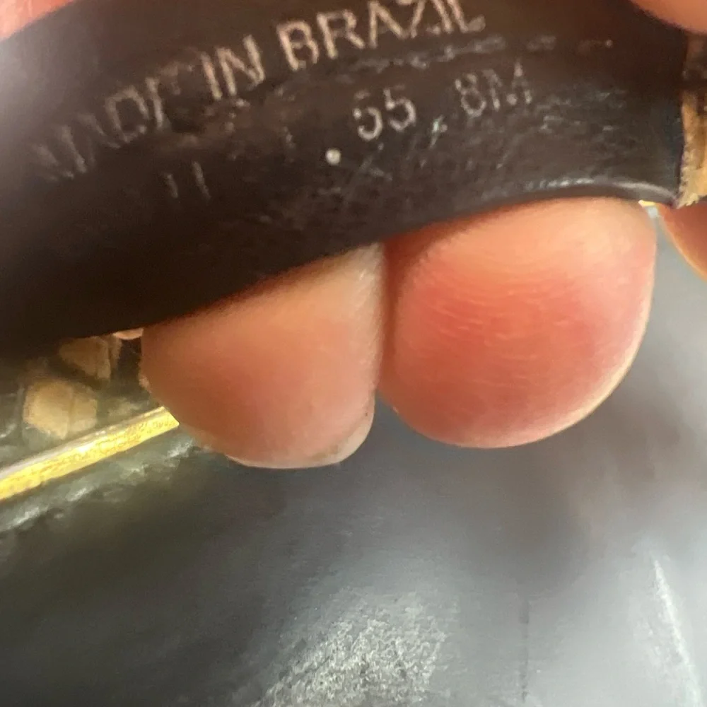 Tory Burch Miller Sandals 8M Snake Print Gold Logo Thong Flip Flop Leather - Picture 6 of 9